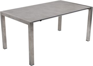 Gartentisch GIDEON - Edelstahl/Kunststoff, Grau, 267 x 92 x 75 cm | Ausziehtisch Esstisch Wetterfest Outdoor Tisch