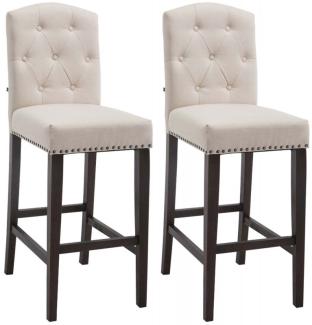 CLP 2er Set Barhocker Louise Stoff antik, creme