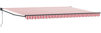 vidaXL automatische einziehbare Markise rot-weiß gestreift 500x300 cm 3331272