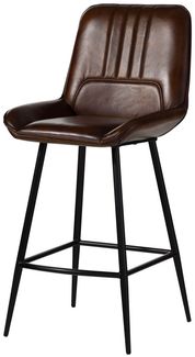 Barstuhl Echtleder 52x57x108 braun IRON LABEL #116