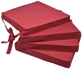 4er Set Beautissu Stuhlkissen Loft SK Rot