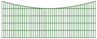 Schmuckzaun / Doppelstabmattenzaun Bogen konkav Komplett-Set / Grün / 121cm hoch / 10m lang