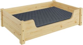 Kuscheliges Haustierbett 80x50 cm, Kiefer natur V-30.32-K-80x50Rollrost und Matratze inkl.