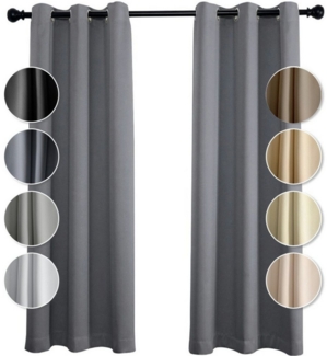 Simloveve Vorhang Gardinen Wohnzimmer Lärmschutz Thermogardine Super Dicke, blickdicht, Polyester, 2er-Set, einfarbig, modern, pflegeleichte Mikrofaser 260g/m²