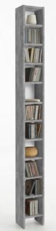 FMD Möbel - HALLO 2 - CD-/Videoregal - melaminharzbeschichtete Spanplatte - Beton LA - 18,9 x 185 x 16,2cm