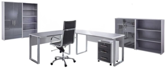 BMG Möbel Büromöbel-Set Office Edition Set 1, (Büro Sparset, 6-tlg), Schränke abschließbar, Regale mit verstellbaren Einlegeböden