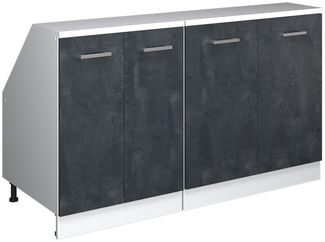 Dachschrägenschrank-Set Rion Schwarz Beton 140 cm 2er Set Schrankkorpuss 60 cm Tiefe Vicco