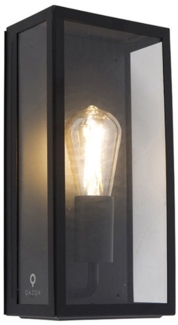 Qazqa Außen-Wandleuchte Rotterdam, ohne Leuchtmittel, E27, Schwarz, Modern, Edelstahl, 1-flammig