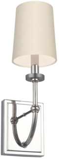 Elstead Lighting QN-FELIXSTOWE1-C QUINTIESSE Wandleuchte Felixstowe G9 3W LED IP44 3000K Stahl, Chrom poliert; Kunstseide Muschel(Taupe) L:16. 2cm H:40. 6cm B:12cm dimmbar