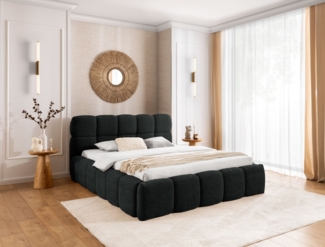 AN-MOEBEL4U Polsterbett Sophie-Doppelbett mit Bettkasten, gepolstertem Kopfteil, ohne Matratze (mit Holzlattenrost), stabile Konstruktion, integrierter Federmechanismus