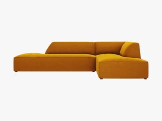 Micadoni Ecksofa Ruby 4-Sitzer Rechts Samt Salvador Gelb