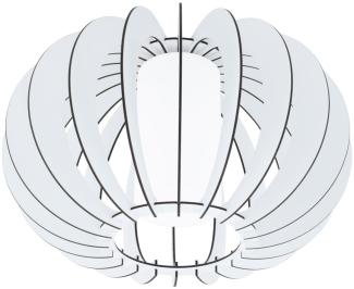 Eglo 95605 Deckenleuchte STELLATO 2 Stahl, weiß / Holz, Glas, weiß 1X40W H:27,5 Ø 40cm