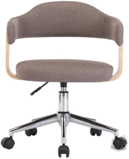 vidaXL Drehbarer Bürostuhl Taupe Bugholz und Stoff [3054841]