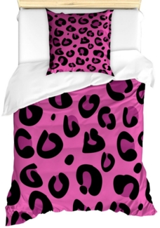Abakuhaus Bettwäsche Milbensicher Allergiker geeignet mit Kissenbezug, Microfaser, Hot Pink Leopard Tierhaut
