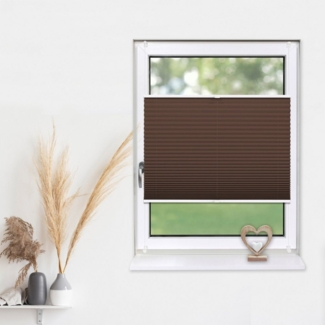 Deco-Raum Plissee Basic, blickdicht, Klemmträger, auf dem Fenster-/Türrahmen, Klemmfix, einfache Montage, in verschiedenen Farben und Größen ohne Bohren