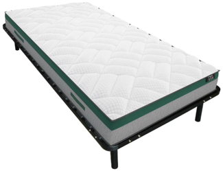 Vente-unique - Taschenfederkernmatratze-Lattenrost- Set - 90 x 190 cm - Stärke 22 cm - 1 Zone - Härtegrad 2 - PRESTIGE von YSMÉE