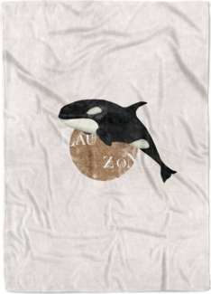 Sinus Art Handtücher Handtuch Strandhandtuch Saunatuch Kuscheldecke Kunstvoll Ozean Killerwal Orca Motiv, Baumwolle-Polyester-Mix (1-St), Handtuch