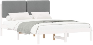 vidaXL Bettgestell mit gepolstertem Kopfteil Hellgrau 140x200 cm 877908