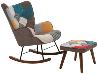 HAUSS SPOLE Schaukelstuhl Freizeitstühle mit Spleißen, Wohnzimmerstühle mit Fußstütze (Schaukelstuhl, 2 St), mit Lebendige Farben