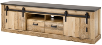 Lowboard Shilo / Sherwood , Holzwerkstoff , Holzfarben , 201 x 61 x 43 cm