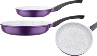 GSW Pfannen-Set Violet Rose, Aluminiumguss (Set, 2-tlg, 1x Bratpfanne Ø 20 cm - 1,0 l, 1x Bratpfanne Ø 28 cm - 2,8 l), Induktion