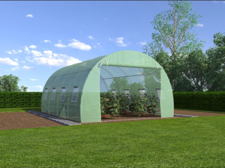 Vente-unique - Foliengewächshaus Folientunnel - 12 m² - 400 x 300 x 200 cm - Stahl - IPOMEA