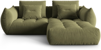 Micadoni Ecksofa Bloom 3-Sitzer Samt Hellgrün