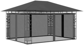 vidaXL Pavillon mit Moskitonetz 4x3x2,73 m Anthrazit 180 g/m² 47973