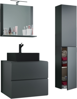 VCM Badmöbel Waschtisch Lendas 919554 Anthrazit H. 150 x B. 93 x T. 52 cm