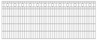Schmuckzaun / Doppelstabmattenzaun Diamant / Raute Komplett-Set mit Abdeckleisten / Verzinkt / 161cm hoch / 87,50m lang