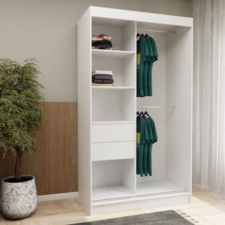 Beautysofa Schiebetürenschrank NELA II mit Spiegel, mit Lamellen, mit Schubladen