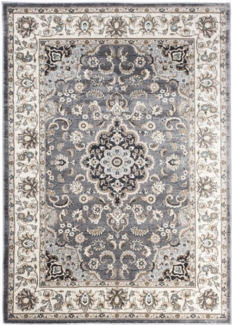 Mazovia Orientteppich Oriente Teppich - Traditioneller Teppich Orient Grau, 60x100 cm, Geeignet für Fußbodenheizung, Pflegeleicht, Wohnzimmerteppich