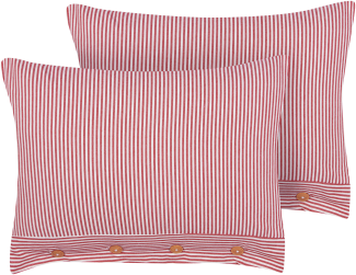 Kissen 2er Set AALITA Baumwolle 40 x 60 cm Streifen Rot