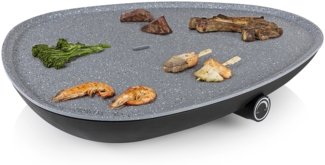Elektro Tischgrill Dreiecksgrill im Terrazzo-Look, 50x42 cm, 2000W
