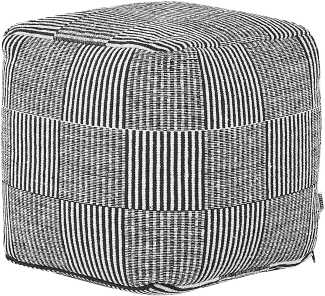 Pouf PANDRAN Schwarz-Weiß Baumwolle 40 cm 40 cm