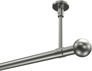 Gardinenstangen-Set Sonette Luino 400 cm (geteilt in 2 x 200 cm), 1-läufig, 20 mm Ø Edelstahl-Optik