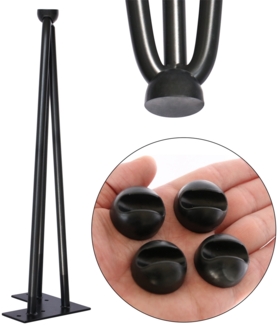 Tischbeinschoner Bodenschutz 4er Set Hairpin 12mm Schwarz Schutzkappe