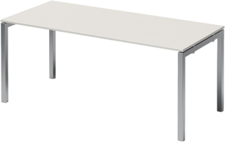 Bisley Cito Schreibtisch 180x80 cm, Tischplatte in grau, U-Gestell in Silber - Bürotisch & Computertisch, PC Tisch für's Büro, Arbeitshöhe: 74 cm, DUF1808-GW-355