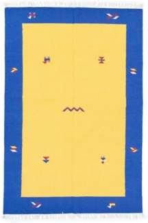 Morgenland Kelim Teppich - Trendy - 200 x 140 cm - gelb