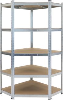 KARAT Schwerlastregal Eckregal Metallregal für Lager Regalsystem - Kellerregal - Steckregal - Werkstattregal aus Stahl Metall - 180 x 90 x 42 cm Tiefe (Verzinkt)