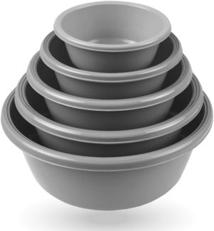 Rührschüssel im ( 3x5er ) Set, Teigschüsseln, 15er-pack Kunststoff Mixing Bowl Set ( 0,7L - 6L ), Stapelbare Salatschüssel Servierschalen für Küche