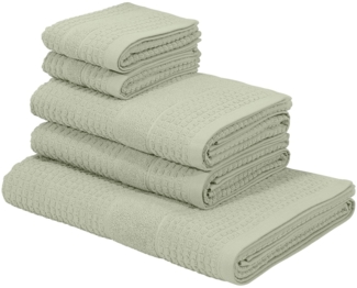 KangaROOS Handtuch Set Summer, Duschtuch, Handtuch, Gästeücher, Frottier (Set, 5-St), einfarbiges Handtuch-Set aus 100% Baumwolle, Hoch-Tief-Effekt