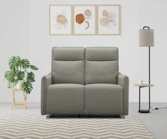 Dorel Home 2-Sitzer Lugo, Kinosofa mit Reclinerfunktion in Kunstleder und Webstoff, mit manueller Relaxfunktion in beiden Sitzen