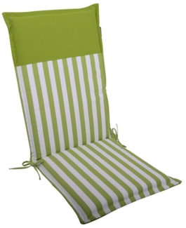 LILENO HOME Hochlehnerauflage Gartenstuhl Auflage, bequeme Sitzauflage für Gartenmöbel, Stuhlkissen, (1 St, 1er Set), Polsterauflage Streifen Hellgrün, Sitzpolster für Klappstühle