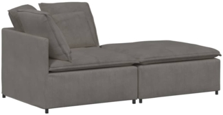 vidaXL Modulares Sofa mit Fußhocker Kissen Cordstoff Hellgrau 3321227