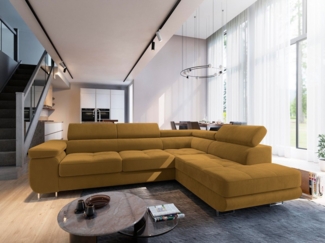 Masseno Ecksofa SELVA mit Schlaffunktion L-Form, Sofa mit Bettkasten