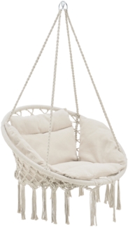 casa.pro 'Kailua' Hängesessel, mit Kissen, creme, für Indoor & Outdoor, bis 150 kg belastbar
