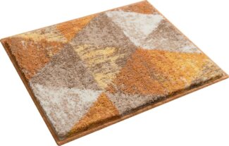 Grund Badematte Curati, Höhe 20 mm, rutschhemmend beschichtet, fußbodenheizungsgeeignet, strapazierfähig, Polyacryl, rechteckig, flauschige Oberfläche, Made in Europe, geometrisches Muster