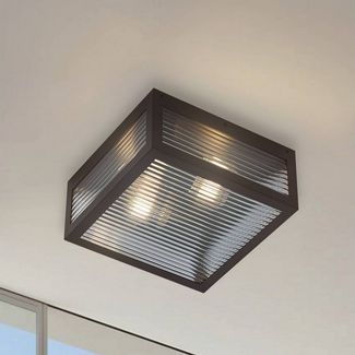 Lindby Außen-Deckenleuchte Bolgar, Metall, Schwarz IP44, 1 x 15 W LED