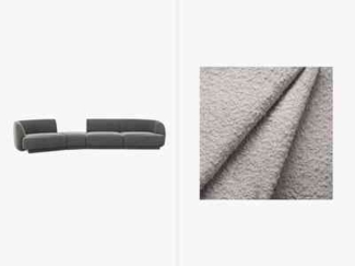 Micadoni Modulares Sofa Links Miley 4-Sitzer Links Boucle Hellgrau